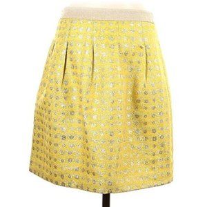 Ann Taylor LOFT Yellow Metallic Mini Skirt (4)